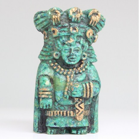 statueta Maya. mozaic de malahit & lapis. Mexic atelier Zabreski